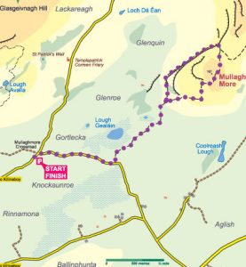 Mullaghmore Blue loop walk map, outdoor activity Clare, staycation