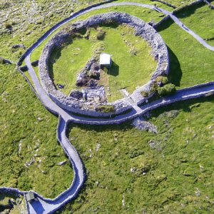 Aerial view of Caherconnell Stone Fort, Burren, history