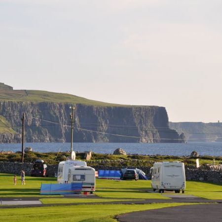 Cliffs of Moher View from Nagles Caravan and Camping site, Doolin, family holiday