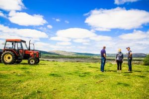 Red tractor on the Burren Farm Experience, nature reconnect