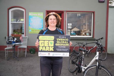 Janet Cavanagh outside E-Whizz Bikes, activity and adventure, family fun